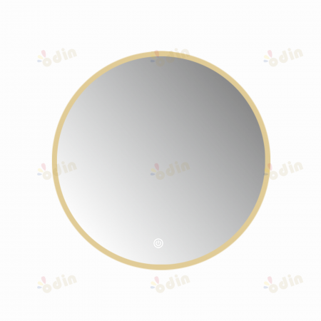 Oglinda LED DY006X, Rotunda 60cm, Intrerupator Touch, 3 Tipuri De Lumina Si Dimabila, Margine Mata din Auriu [4]