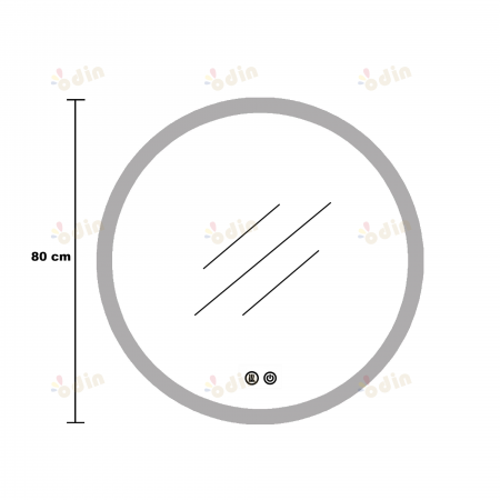 Oglinda LED DY007-80, Rotunda 80cm,  Intrerupator Touch, Dezaburire si Ceas, 3 Tipuri De Lumina Si Dimabila [6]