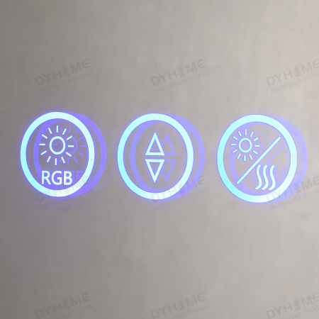 Oglinda LED DY013RGB, Rotunda 70cm, Intrerupator Touch si Dezaburire, 3 Tipuri De Lumina Si Dimabila [5]