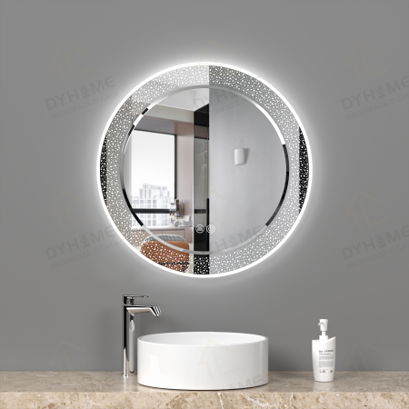 Oglinda LED DY014, Rotunda 80cm, Intrerupator Touch si Dezaburire, 3 Tipuri De Lumina Si Dimabila [2]