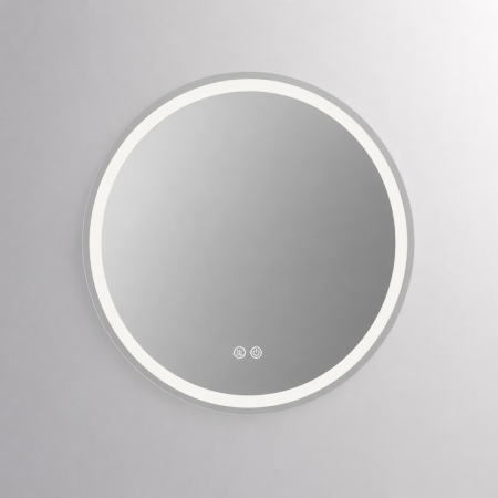 Oglinzi LED - Oglinda LED DY019, Rotunda 70cm, Intrerupator Touch Si Dezaburire, 3 Tipuri De Lumina Si Dimabila, Margine Mata