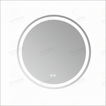Oglinda LED DY019, Rotunda 70cm, Intrerupator Touch Si Dezaburire, 3 Tipuri De Lumina Si Dimabila, Margine Mata [4]