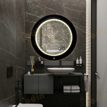 Oglinzi LED Rotunde - Oglinda LED DY019X, Rotunda 70cm, Intrerupator Touch, 3 Tipuri De Lumina Si Dimabila