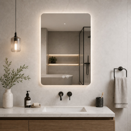 Oglinda LED DY030, 50x70, Intrerupator Touch Si Dezaburire, 3 Tipuri De Lumina Si Dimabila [5]