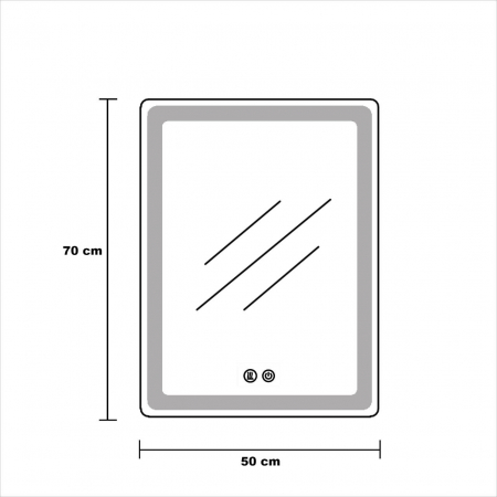 Oglinda LED DY030, 50x70, Intrerupator Touch Si Dezaburire, 3 Tipuri De Lumina Si Dimabila [7]