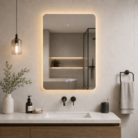 Oglinda LED DY031, 60x80, Intrerupator Touch Si Dezaburire, 3 Tipuri De Lumina Si Dimabila [4]