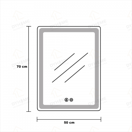 Oglinda LED DY038, 50x70, Intrerupator Touch Si Dezaburire, 3 tipuri de lumina Si Dimabila, Rama din Acril [6]