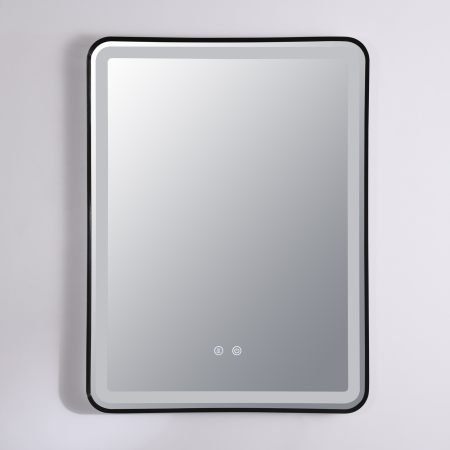 Oglinzi LED Dreptunghiulare - Oglinda LED DY039N, 60x80, Intrerupator Touch Si Dezaburire, 3 Tipuri De Lumina Si Dimabila, Rama din Aluminiu Negru