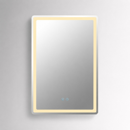 Oglinzi LED Dreptunghiulare - Oglinda LED DY057-100, 60x90, Intrerupator Touch Si Dezaburire, 3 Tipuri De Lumina Si Dimabila, Margine Mata