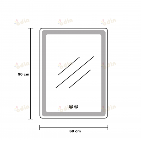 Oglinda LED DY057-100, 60x90, Intrerupator Touch Si Dezaburire, 3 Tipuri De Lumina Si Dimabila, Margine Mata [5]