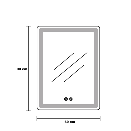 Oglinda LED DY057-101, 60x90, Intrerupator Touch Si Dezaburire, 3 Tipuri De Lumina Si Dimabila [7]