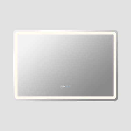 Oglinzi LED Dreptunghiulare - Oglinda LED DY058-100, 120x80, Intrerupator Touch, Dezaburire si Ceas, 3 Tipuri De Lumina Si Dimabila, Margine Mata