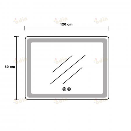 Oglinda LED DY058-100, 120x80, Intrerupator Touch, Dezaburire si Ceas, 3 Tipuri De Lumina Si Dimabila, Margine Mata [6]