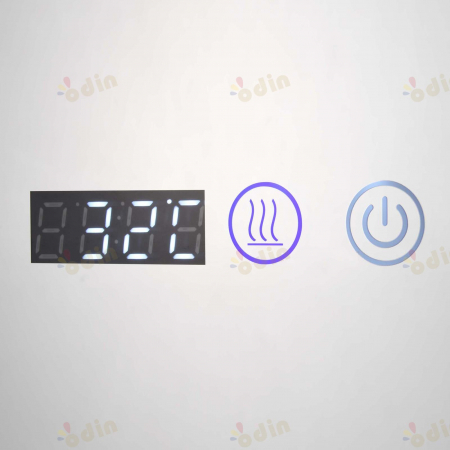 Oglinda LED DY058-101A, 110x70, Intrerupator Touch, Dezaburire si Ceas , 3 Tipuri De Lumina Si Dimabila, Rama din Aluminiu Auriu [4]