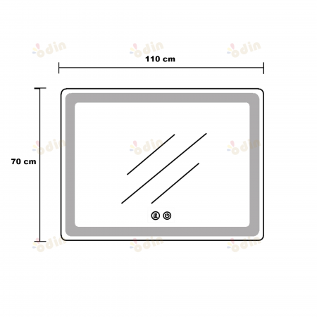 Oglinda LED DY058-101A, 110x70, Intrerupator Touch, Dezaburire si Ceas , 3 Tipuri De Lumina Si Dimabila, Rama din Aluminiu Auriu [7]
