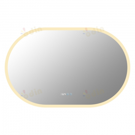Oglinda LED DY058-105, 110x70, Intrerupator Touch, Dezaburire si Ceas , 3 Tipuri De Lumina Si Dimabila, Margine Mata [5]