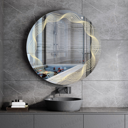 Oglinda LED DY060-5, Rotunda 70cm, Intrerupator Touch si Dezaburire, 3 Tipuri De Lumina Si Dimabila [2]