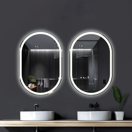 Oglinda LED DY061-100, 60x90, Intrerupator Touch Si Dezaburire, 3 Tipuri De Lumina Si Dimabila, Margine Mata [4]