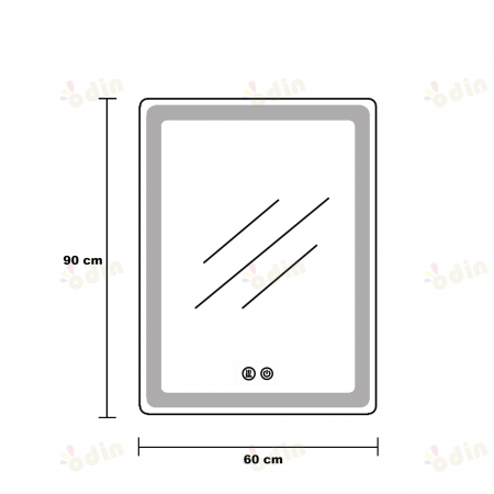 Oglinda LED DY061-101, 60x90, Intrerupator Touch Si Dezaburire, 3 Tipuri De Lumina Si Dimabila, Margine Mata [6]