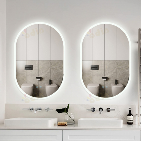 Oglinzi LED - Oglinda LED DY061-101, 60x90, Intrerupator Touch Si Dezaburire, 3 Tipuri De Lumina Si Dimabila, Margine Mata