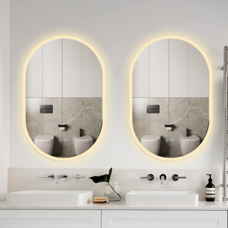 Oglinda LED DY061-101, 60x90, Intrerupator Touch Si Dezaburire, 3 Tipuri De Lumina Si Dimabila, Margine Mata [3]