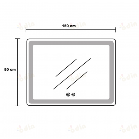 Oglinda LED DY22010-1, 150x80, Senzor Radar, Intrerupator Touch, Dezaburire si Ceas, 3 Tipuri De Lumina Si Dimabila, Margine Mata [6]