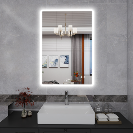 Oglinda LED DY22012-1, 70x100, Orizontal / Vertical, Intrerupator Touch Si Dezaburire, 3 Tipuri De Lumina Si Dimabila, Margine Mata [3]