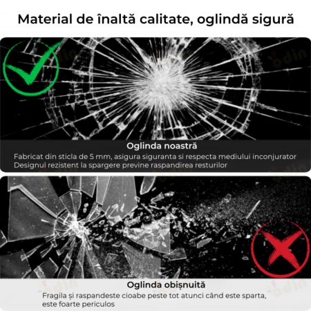 Oglinda LED DY22021-5, Rotunda 60cm, Intrerupator Touch Si Dezaburire, 3 Tipuri De Lumina Si Dimabila, Rama Auriu [8]