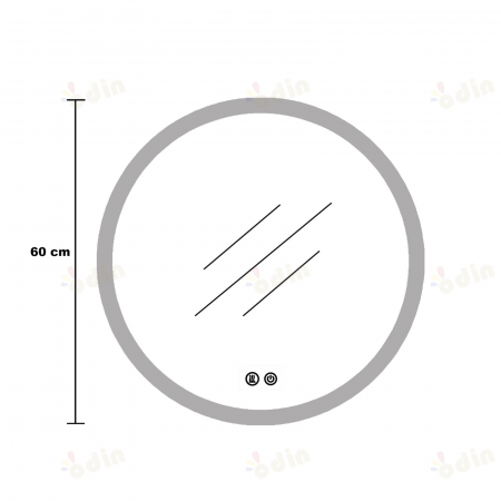 Oglinda LED DY22021-5, Rotunda 60cm, Intrerupator Touch Si Dezaburire, 3 Tipuri De Lumina Si Dimabila, Rama Auriu [6]