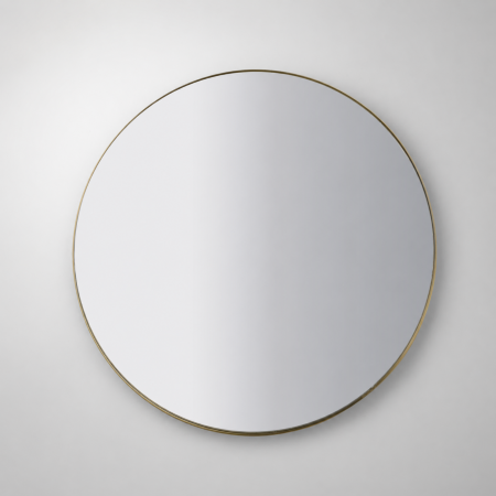 Oglinzi Fara LED - Oglindă Odin rotundă 70cm, ramă din aluminiu auriu, montare perete, OD-11