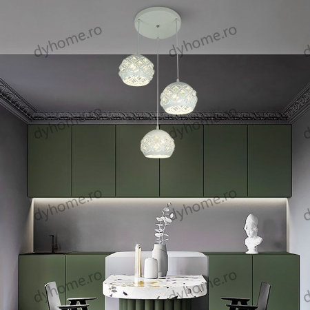 Pendule - Pendule simplu design alb, 3*E27 (MAX40W)