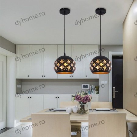 Pendule - Pendule simplu design negru, 1*E27 (MAX40W)