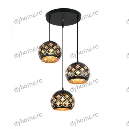 Pendule - Pendule simplu design negru, 3*E27 (MAX40W)