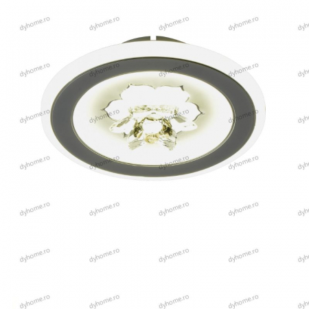 Plafoniere - Plafoniera LED circular design alb, 3 tipuri de lumina, 66W
