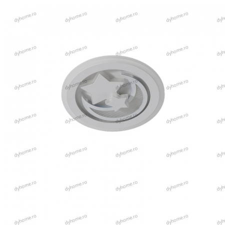 Plafoniera LED circular design alb, 3 tipuri de lumina, 68W [2]