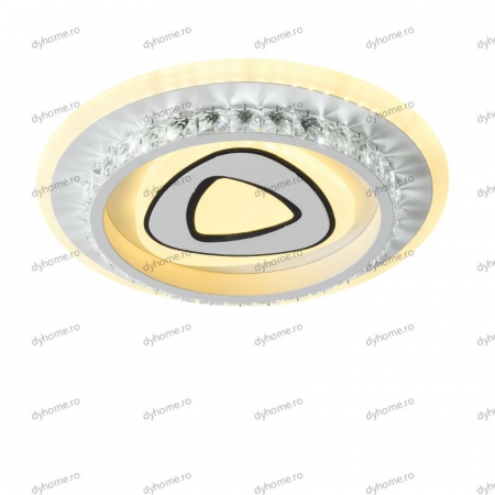 Plafoniera LED circular design alb, 3 tipuri de lumina, 80W [2]
