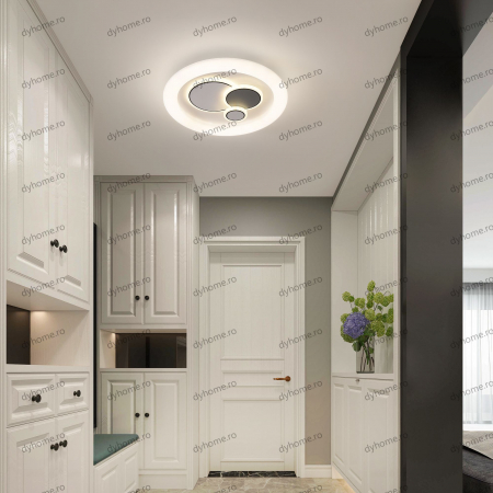Plafoniera LED circular design alb, 3 tipuri de lumina, 88W [2]