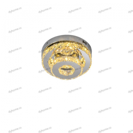Plafoniera LED cristal circular design, 3 tipuri de lumina, 40W [2]