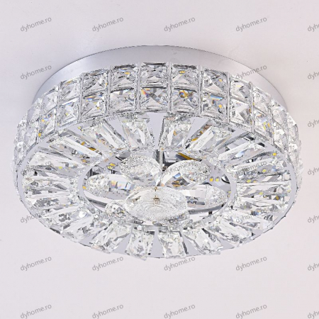 Plafoniera LED cristal circular design, 3 tipuri de lumina, 48W [4]