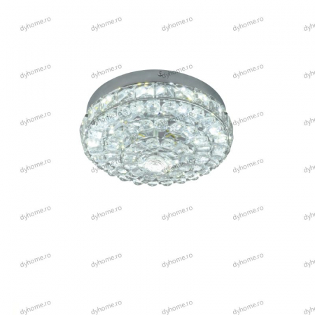 Plafoniera LED cristal circular design argin, 3 tipuri de lumina, 48W [4]