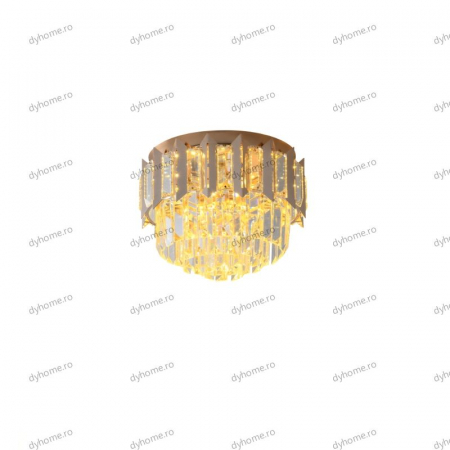 Plafoniera LED cristal circular design auriu Diametru 300 mm, 3 tipuri de lumina, 48W [2]