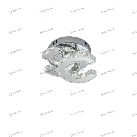 Plafoniera LED cristal letter C design, 3 tipuri de lumina, 32W [4]