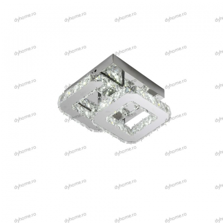 Plafoniera LED cristal partrat design, 3 tipuri de lumina, 32W [4]