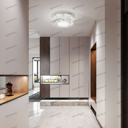 Plafoniera LED cristal circular design, 3 tipuri de lumina, 40W [3]