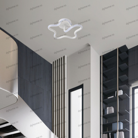 Aplice - Plafoniera LED stea design alb, 3 tipuri de lumina, 36W