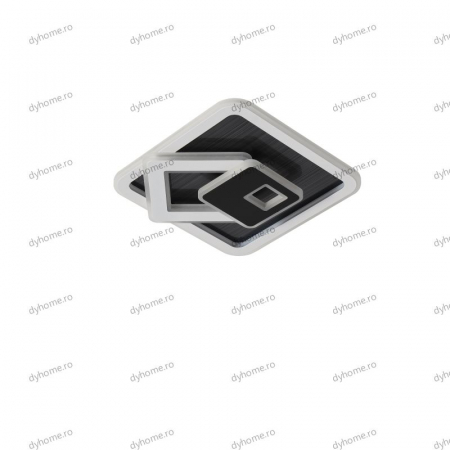 Plafoniera LED partrat design negru, 3 tipuri de lumina, 88W [1]