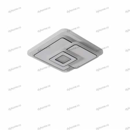 Plafoniera LED partrat design alb, 3 tipuri de lumina, 98W [1]