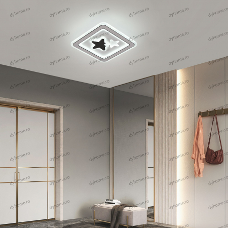 Plafoniera LED patrat design alb , 3 tipuri de lumina, 98W [1]