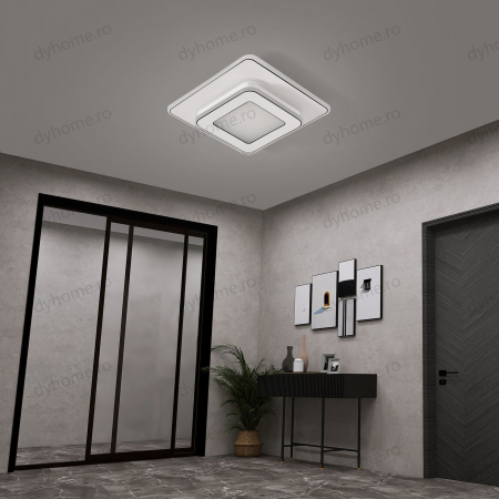 Plafoniera LED patrat design Alb, 3 tipuri de lumina, 120W [3]