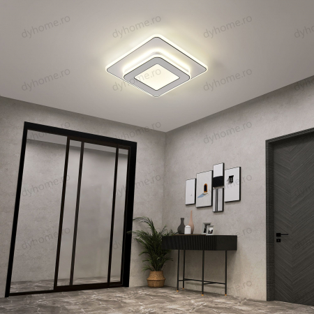 Plafoniera LED patrat design Alb, 3 tipuri de lumina, 120W [1]